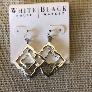 White House Black Market Silver Drop Earrings NWT